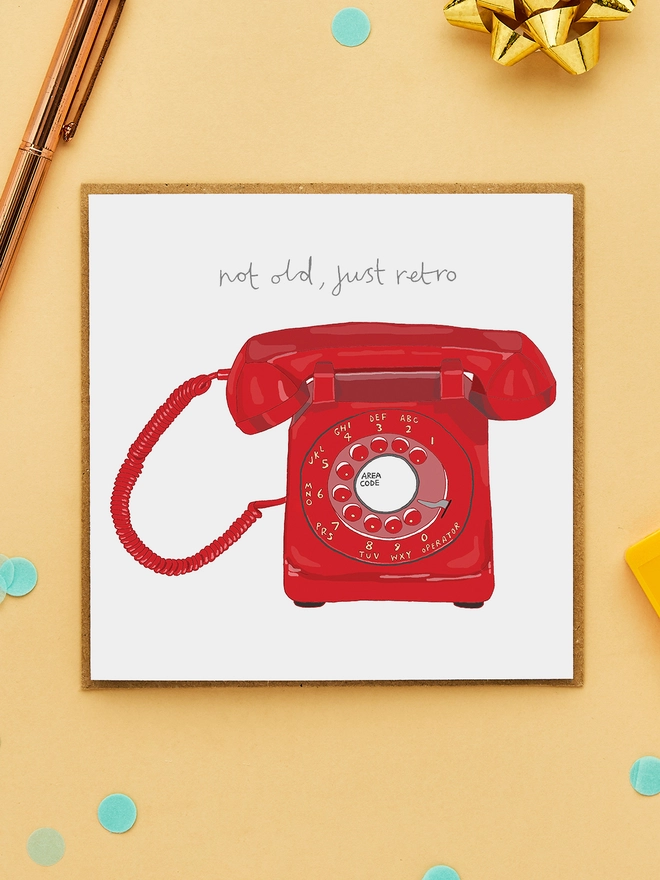 Funny Birthday Card Featuring a Rotary Dial Telephone