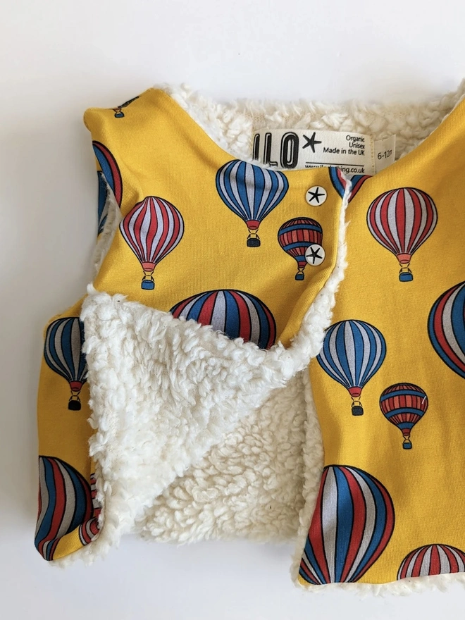 Yellow Hot Air Balloons Plush Gilet