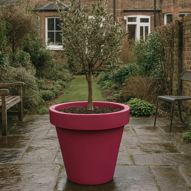 Giant pink plant pot