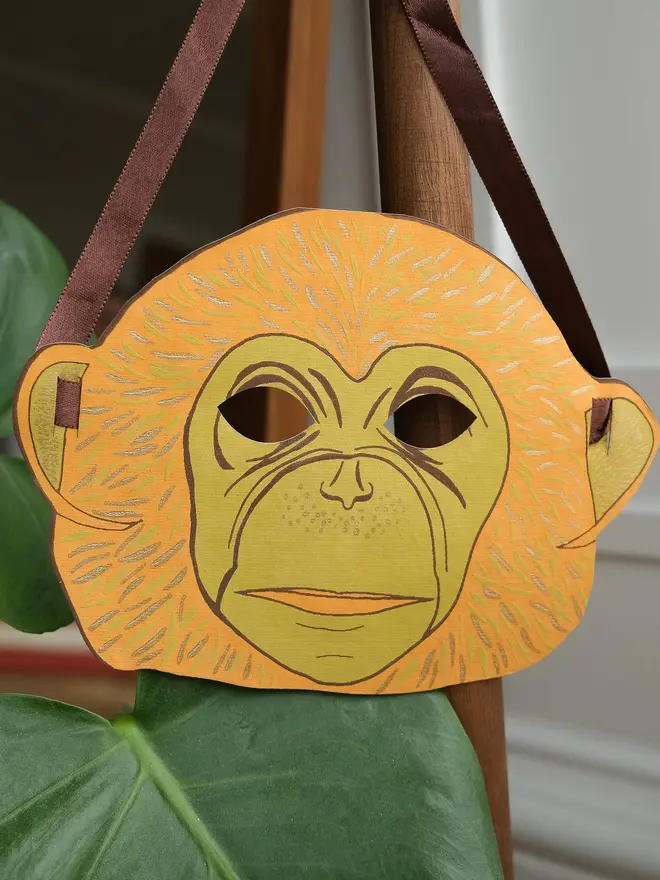 screen print monkey animal fancy dress mask