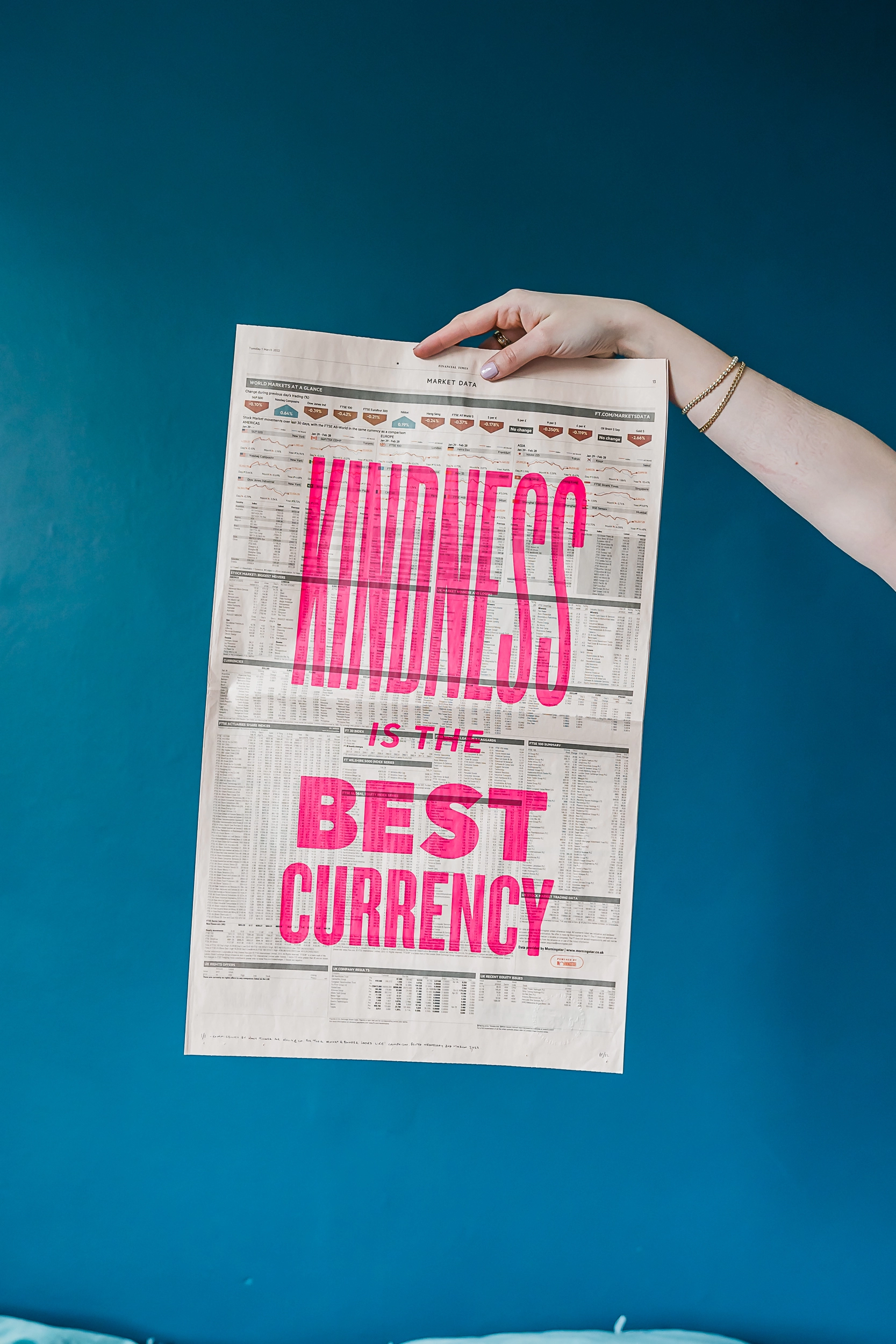 'Kindness is the best currency' print by Basil & Ford