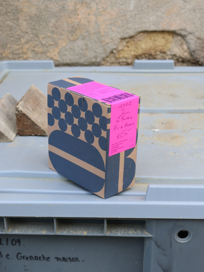 box of organic French rose wine