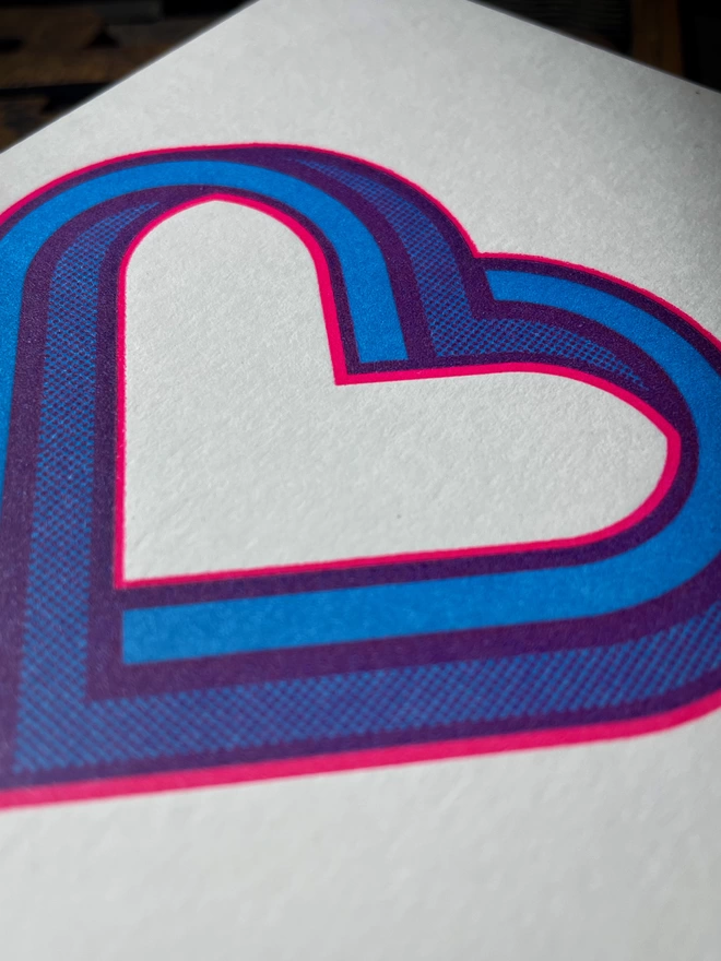Colour Infinity Heart Letterpress Card