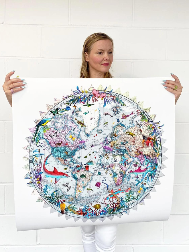 Circular Silfur Sea Art Print