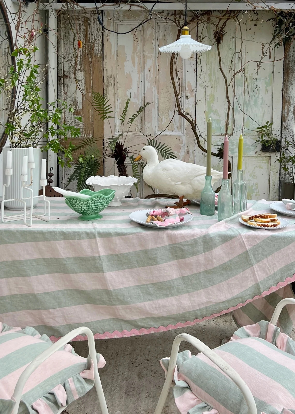 Seaside stripe tablecloth