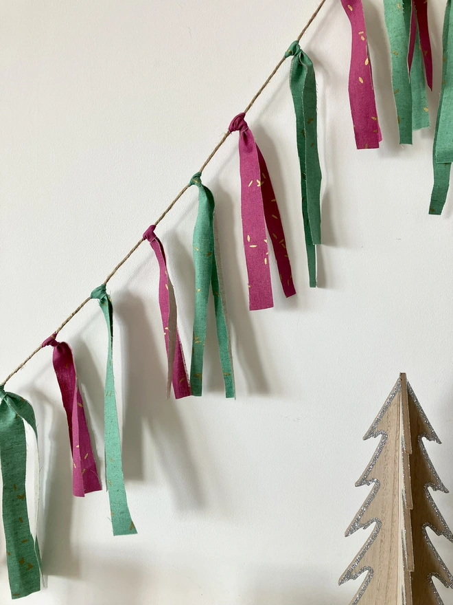 Party Decor, Reusable Party Decor, Green Party Decor, Sustainable Party Decor, Glamping accessories, Bunting, Fabric Bunting, Festival Bunting, Pink Bunting, Christmas Bunting, Party Decorations