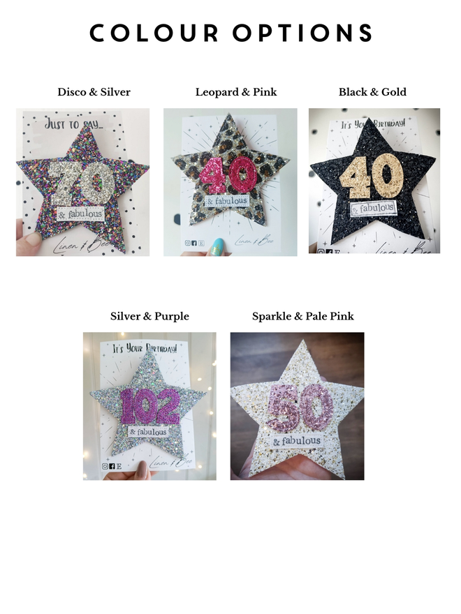 Glitter Star Theme Birthday Badge