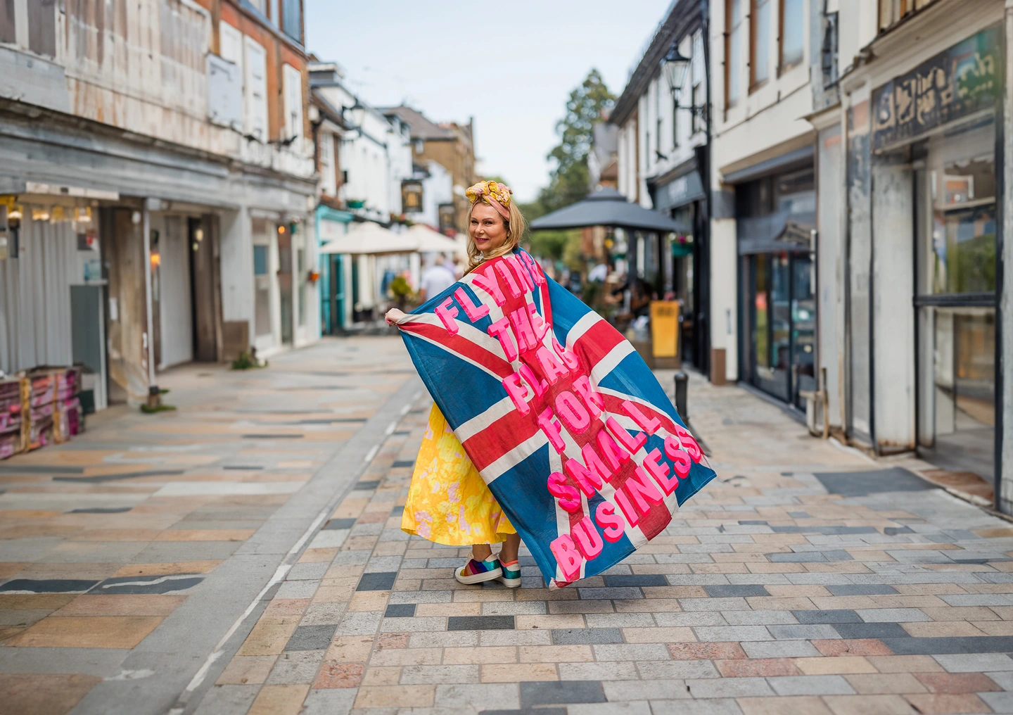 Holly with a flag