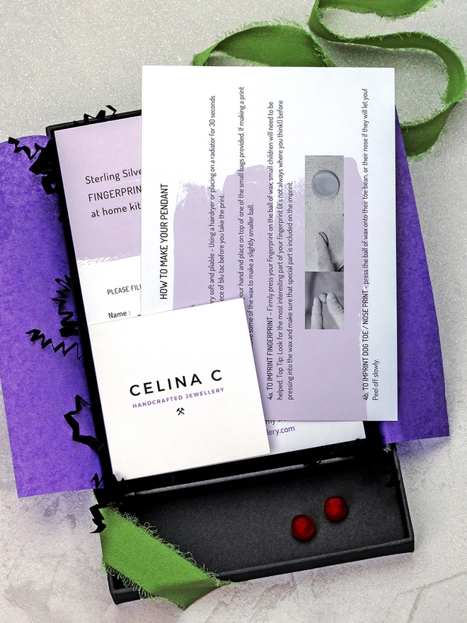 celina c jewellery handmade recycled sterling silver fingerprint kit