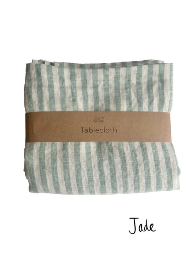 Striped Linen Tablecloth