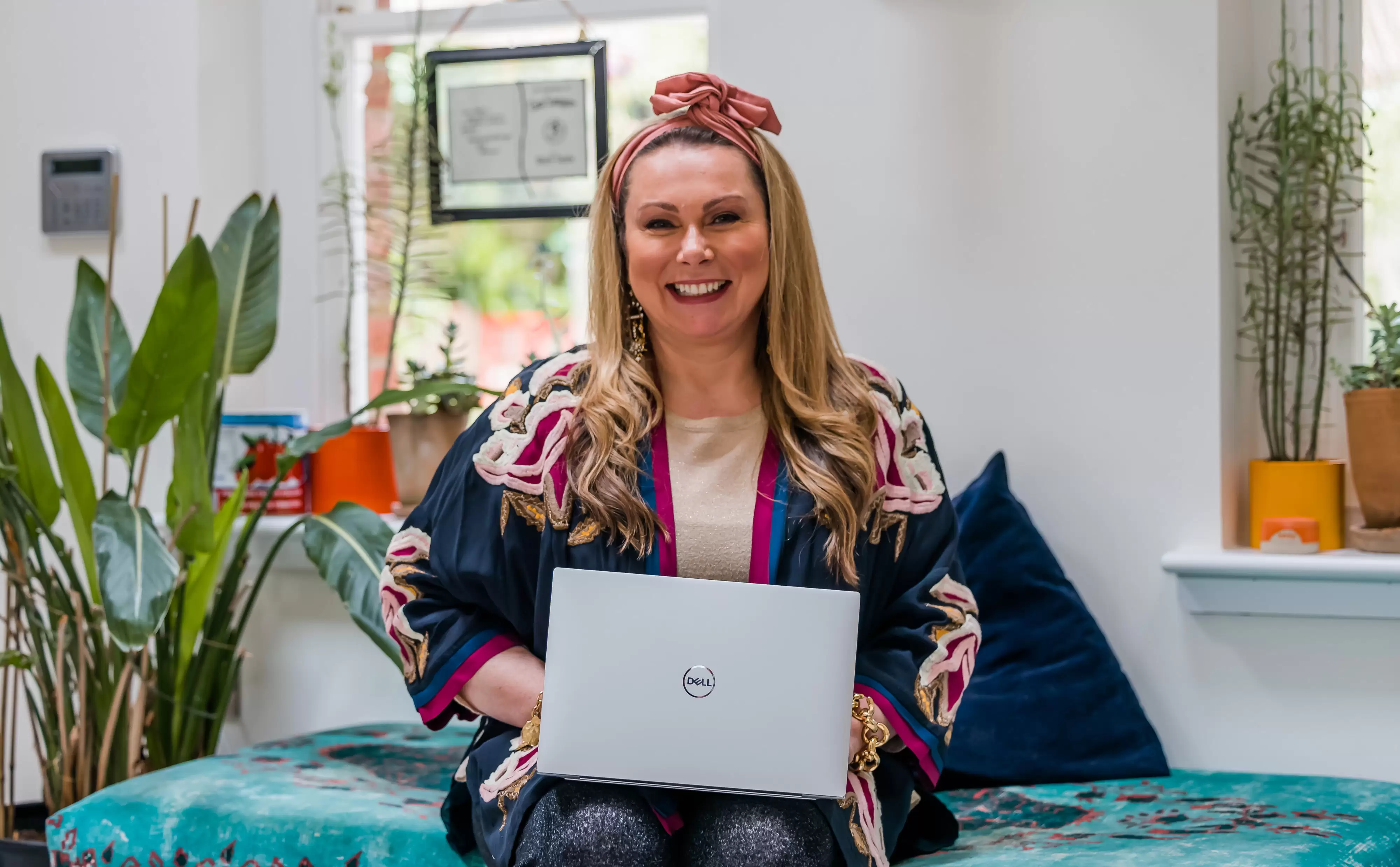 Holly Tucker MBE with Dell Laptop