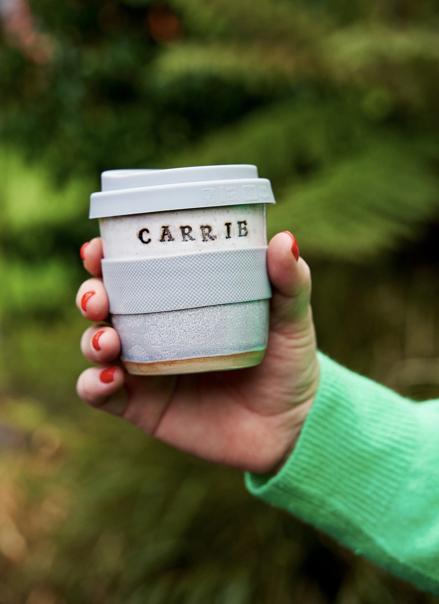 Personalised ceramic travel mug