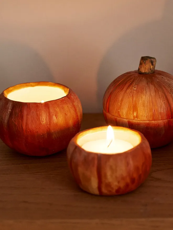 Pumpkin tea light holders