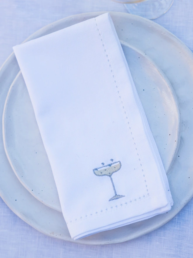 Embroidered Cocktail Napkin Set