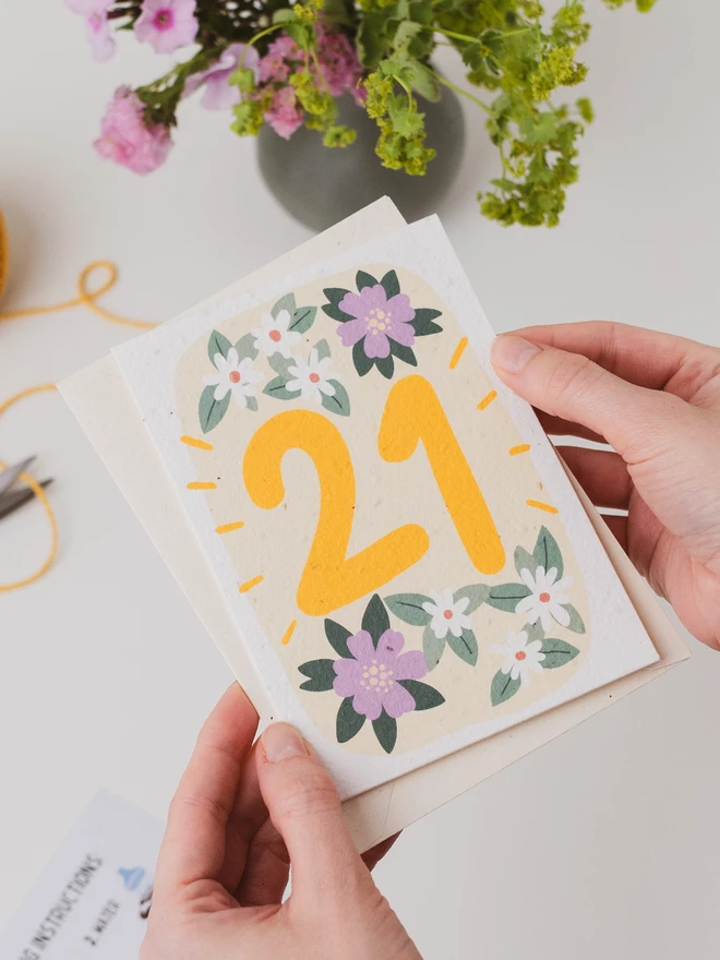 Plantable 21st Birthday Card