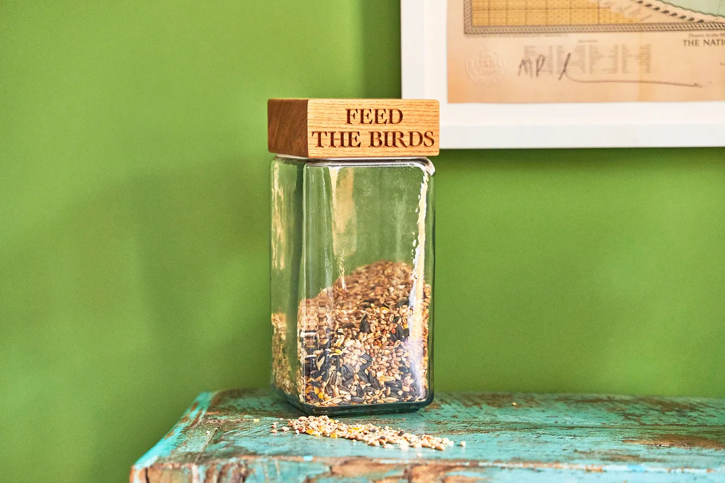 feed the birds bird jar