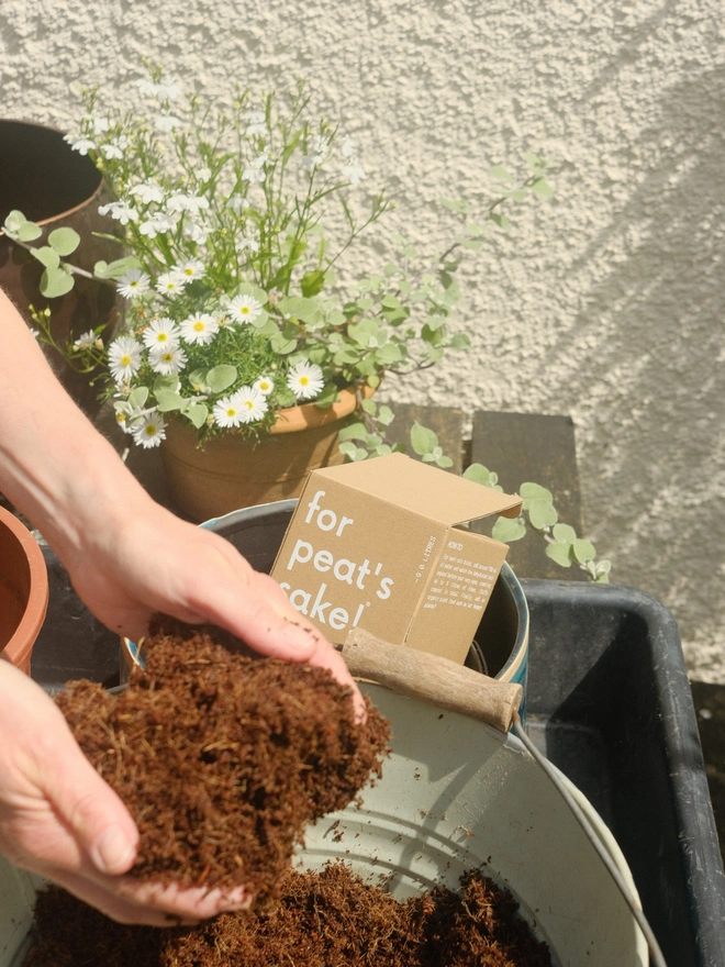 hydrated peat-free for peat's sake coir compost