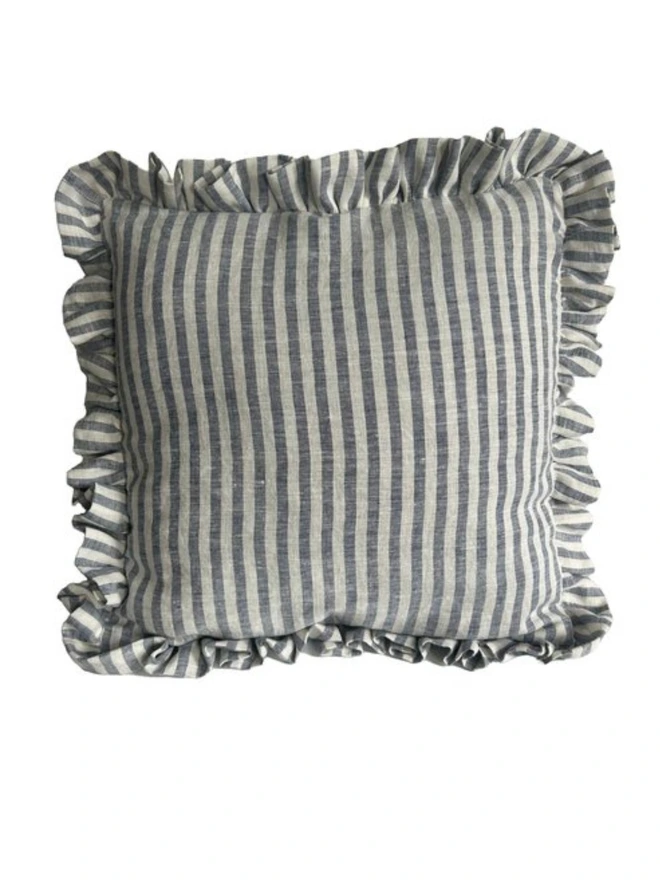 Striped Frill Cushion Cover