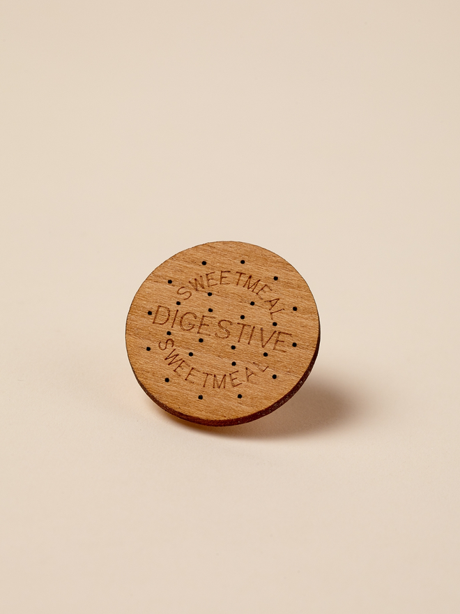digestive biscuit pin badge