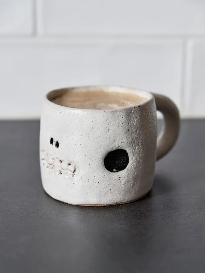 stoneware Cup in the Shape of a Skull