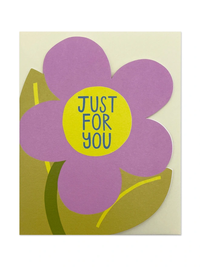 Cute Mini Flower Shaped Just Because Card | Raspberry Blossom