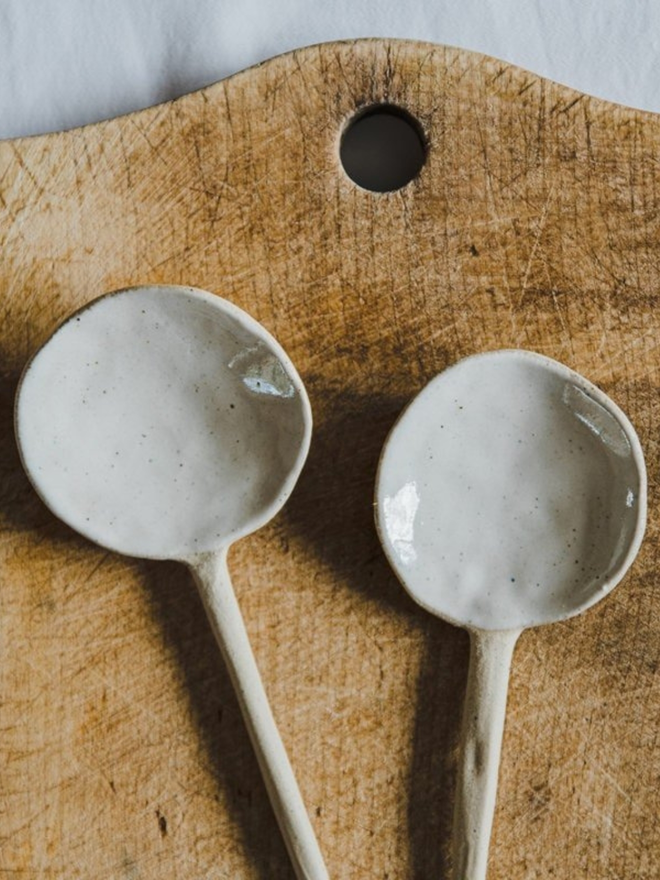 handmade ceramic serving spoons