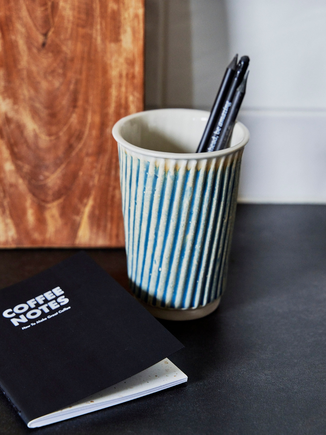 Slate blue coffee cup