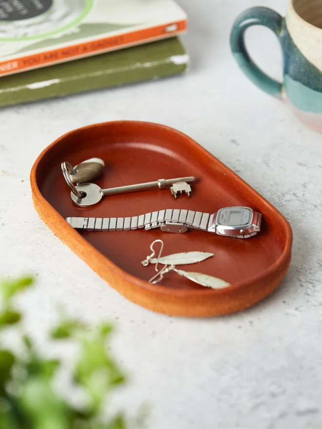 Small Leather Pill Tray