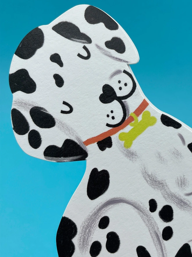 Cute Dalmatian Puppy Mini Greeting Card For Dog Lovers Detail | Raspberry Blossom