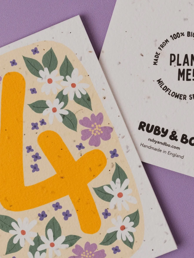 Plantable 4th Birthday Card