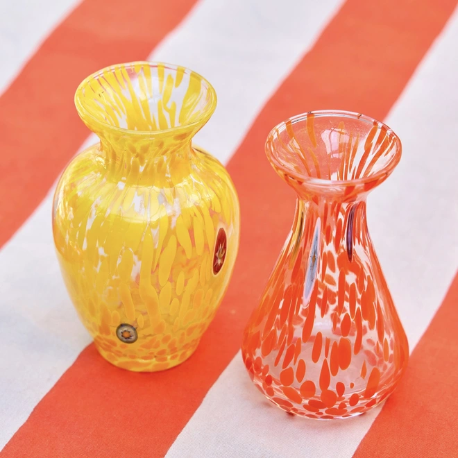 Hand blown murano glass vases
