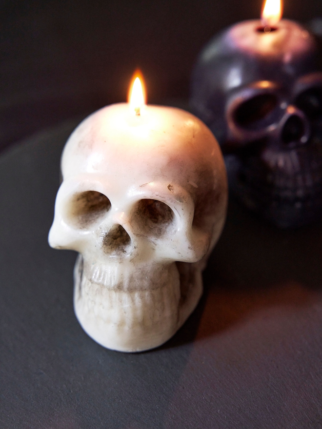 Halloween skull candle