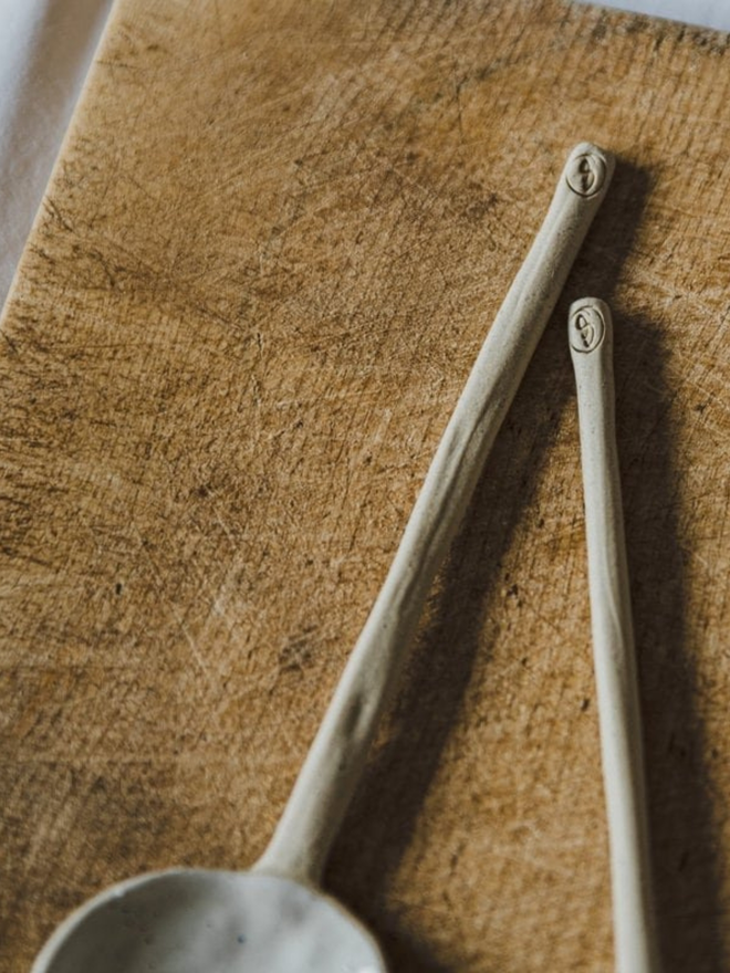 handmade ceramic serving spoons