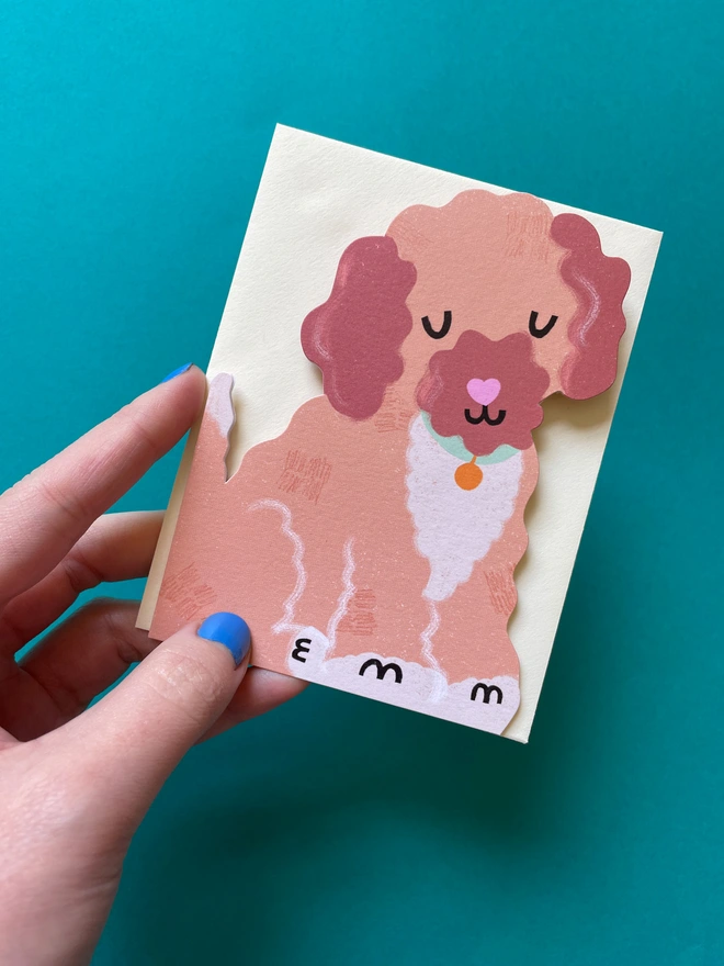 Cute Cockapoo Puppy Mini Greeting Card For Dog Lovers | Raspberry Blossom