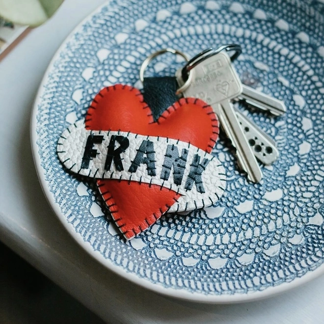 Heart keyring square