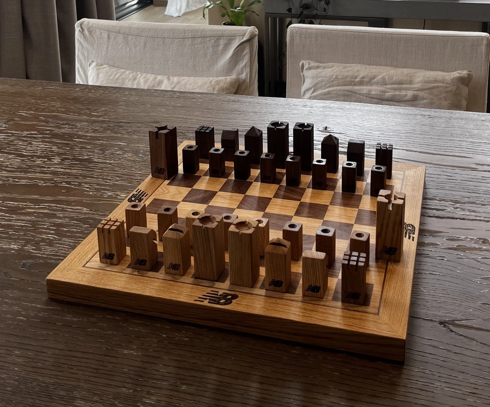 Oak chess board