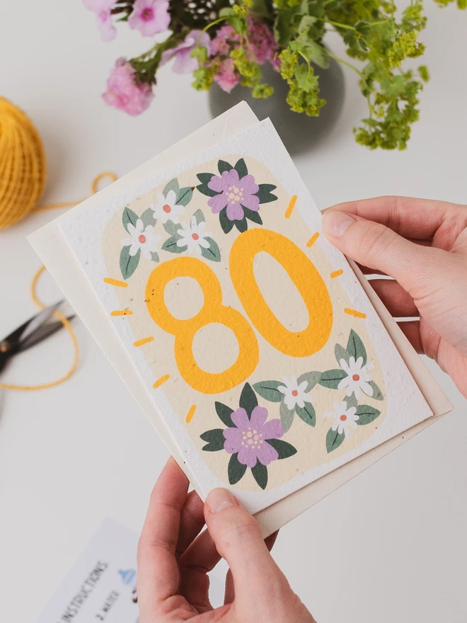 Plantable 80th Birthday Card