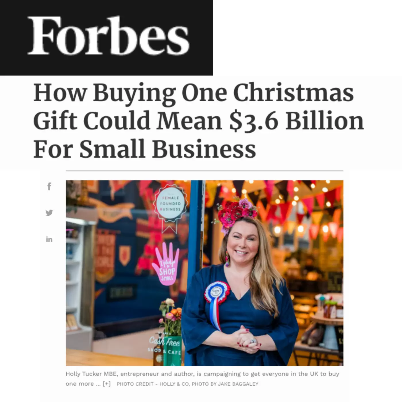 Holly in Forbes magazine