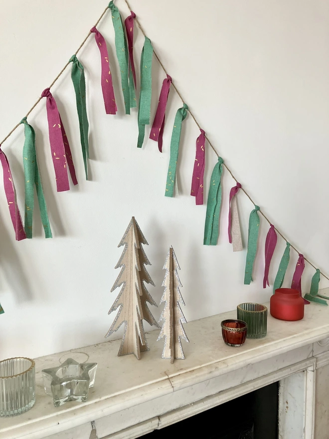 Party Decor, Reusable Party Decor, Green Party Decor, Sustainable Party Decor, Glamping accessories, Bunting, Fabric Bunting, Festival Bunting, Pink Bunting, Christmas Bunting, Party Decorations