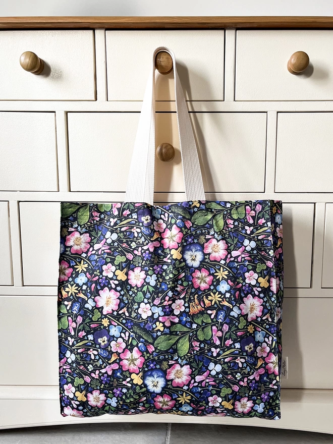 Colourful Floral Tote Bag with Mid-Length Handles - Ideal Mother's Day Gift or Gift for Her