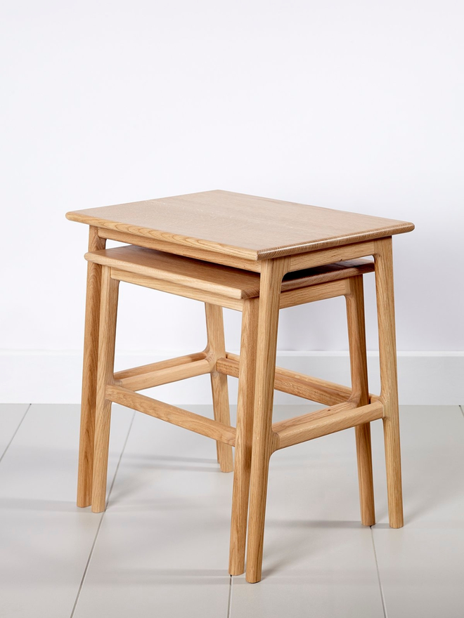 handmade wooden nesting tables