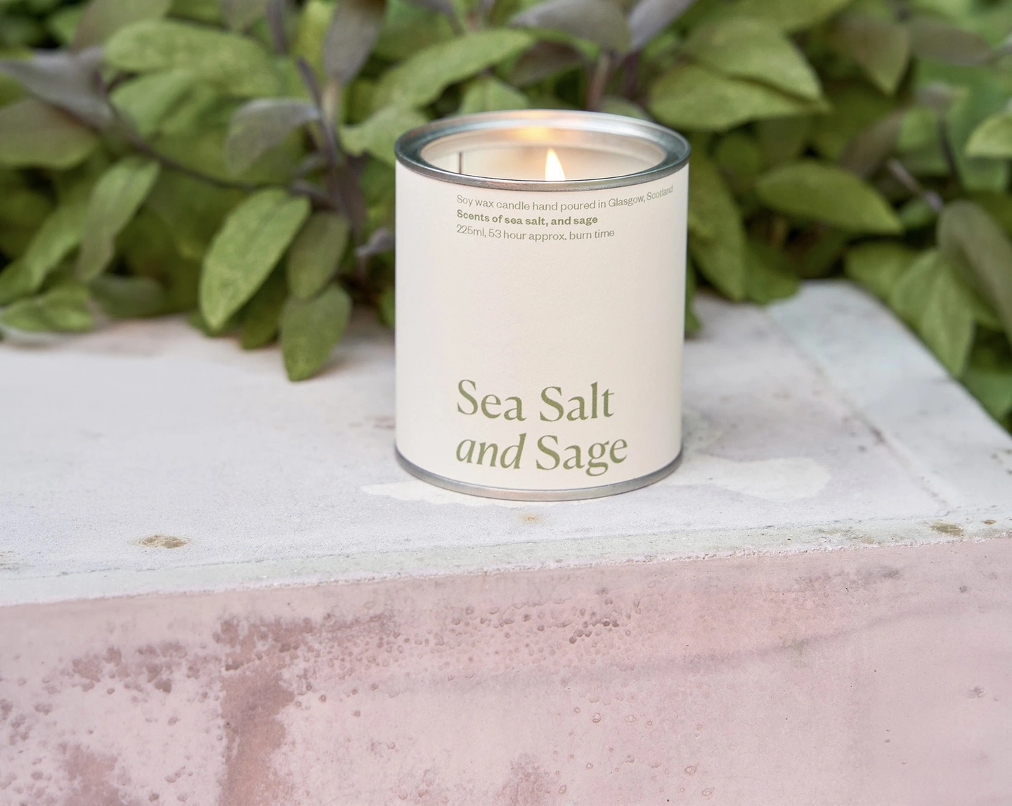 Sea salt and sage candle
