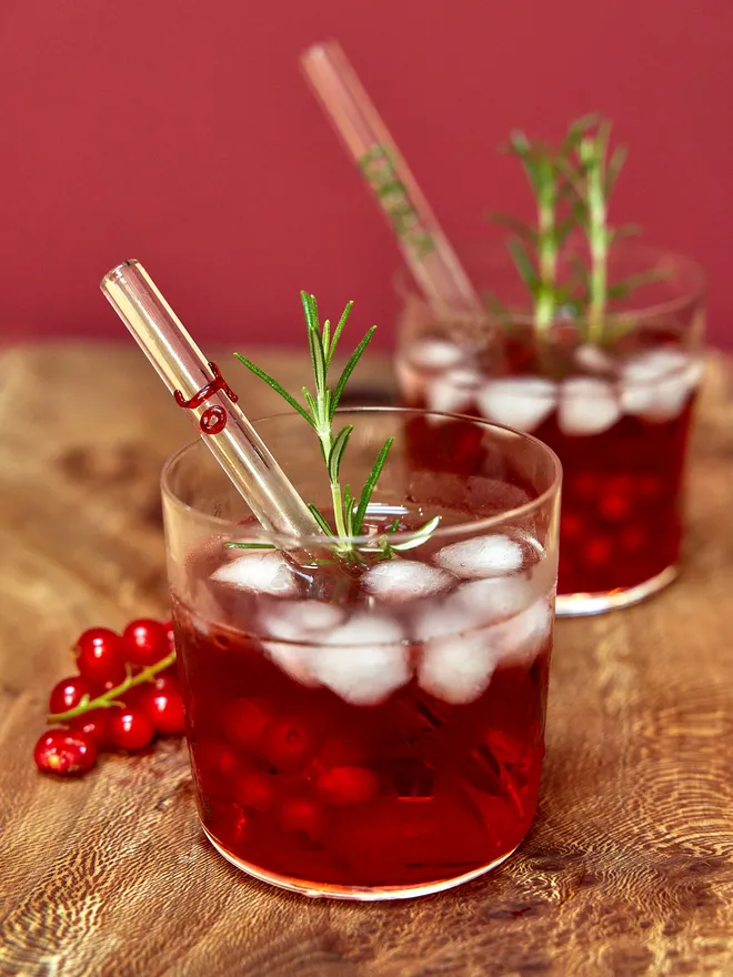 Short personalised glass drinking straw