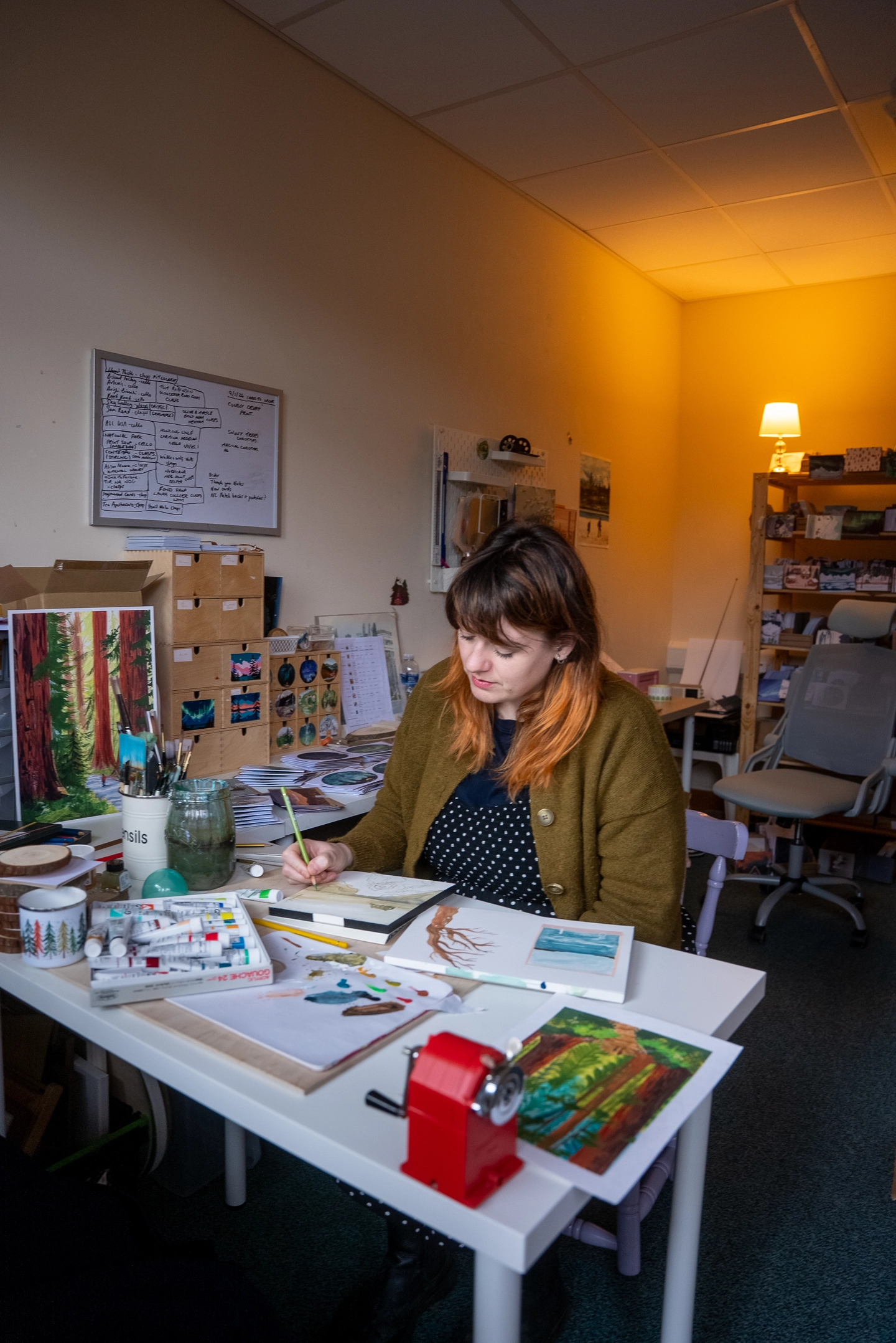 Charis Raine at work in her studio