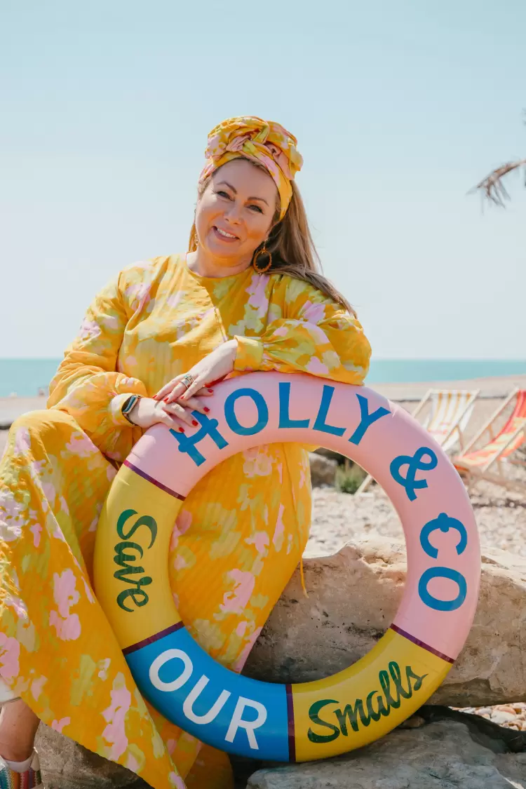 Holly with a 'save our smalls' buoy