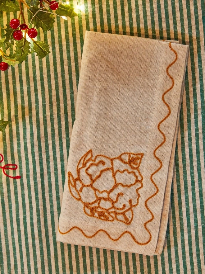 Cauliflower Vegetable Christmas napkins