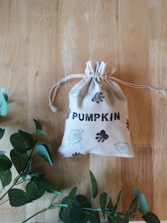 personalised cotton dog treat bag