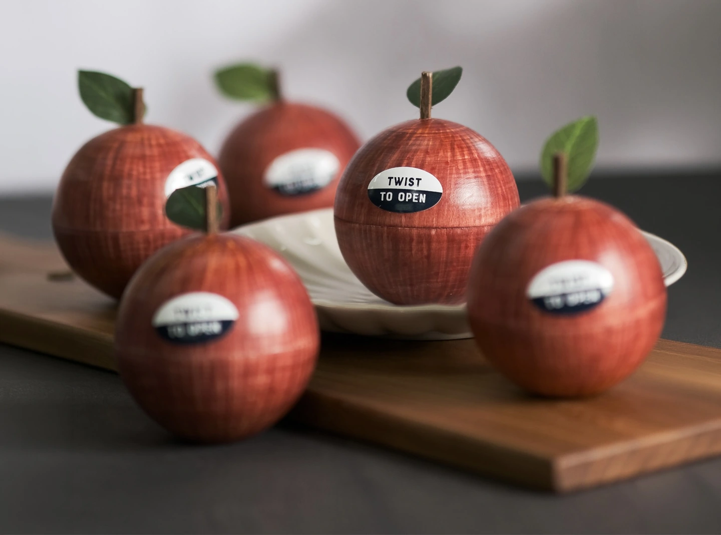 Wooden apple with a secret centre unique teacher gift