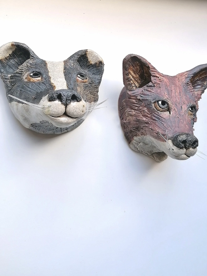 Foxy Head Ceramic Sculpture