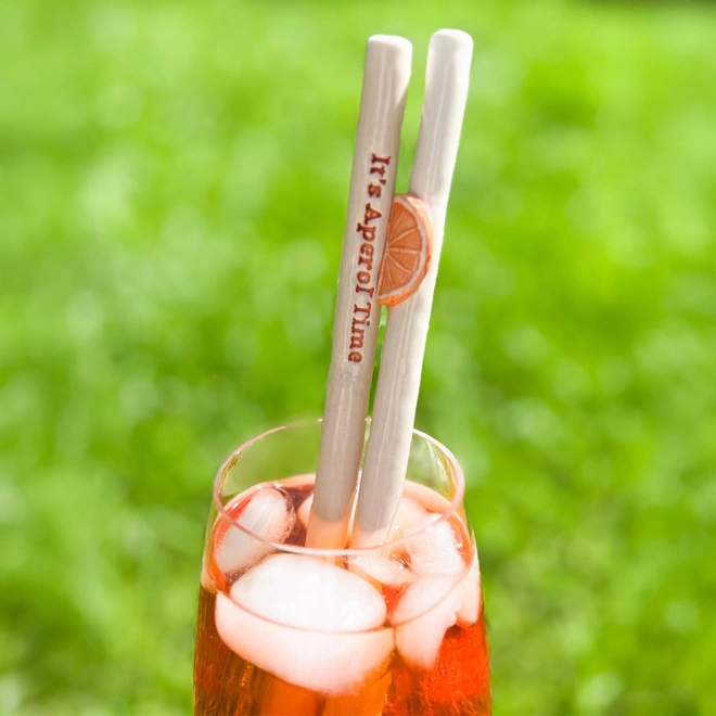 It is aperol time ceramic straws